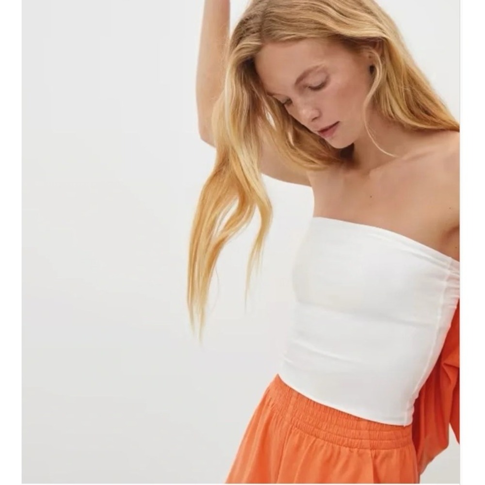 Everlane The Tube Top Size S White NEW Supima Cotton Strapless Minimalist Basic